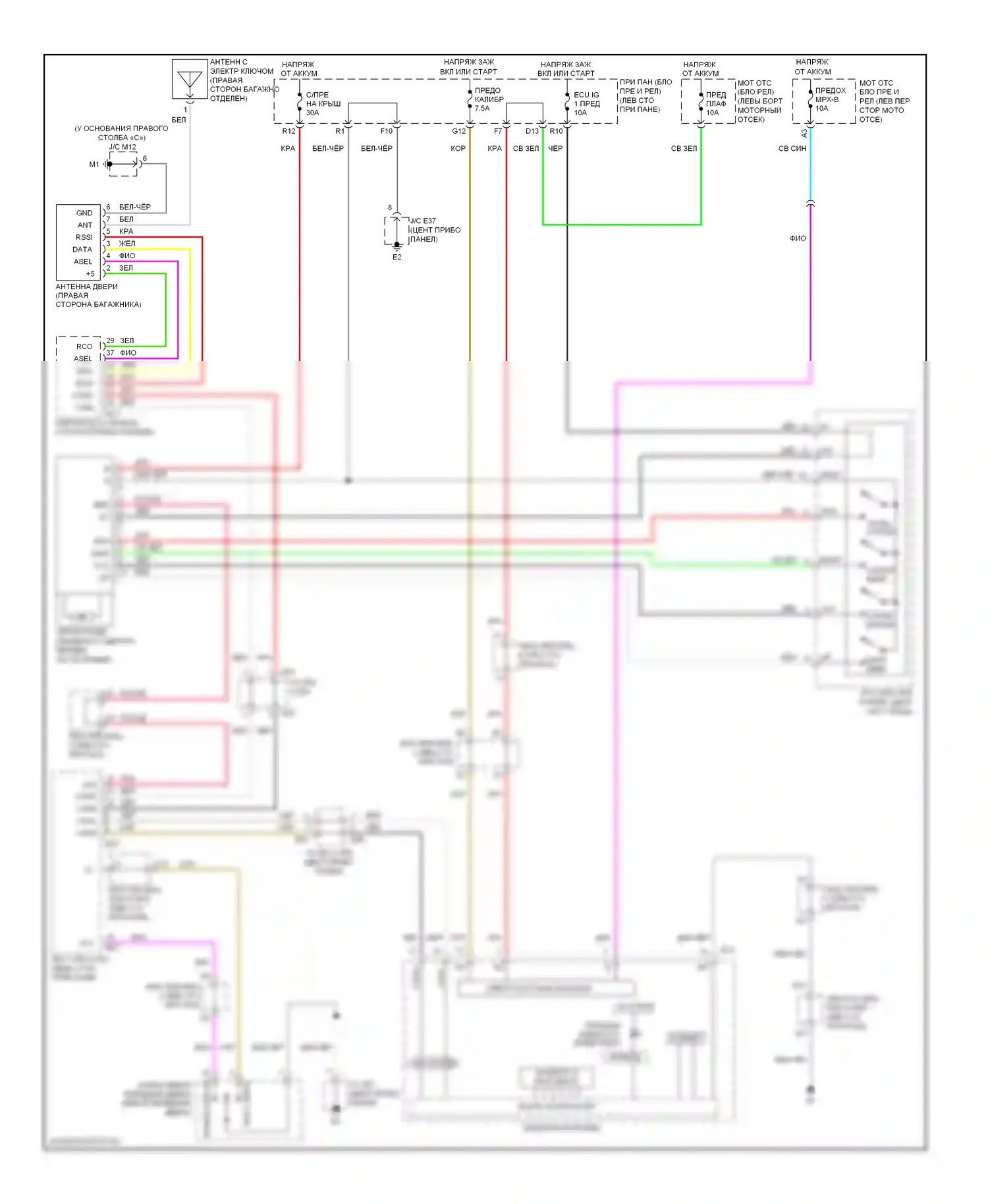 ES Lexus XV40 рестайлинг (2009-2012): Электросхема складной крыши/люка 