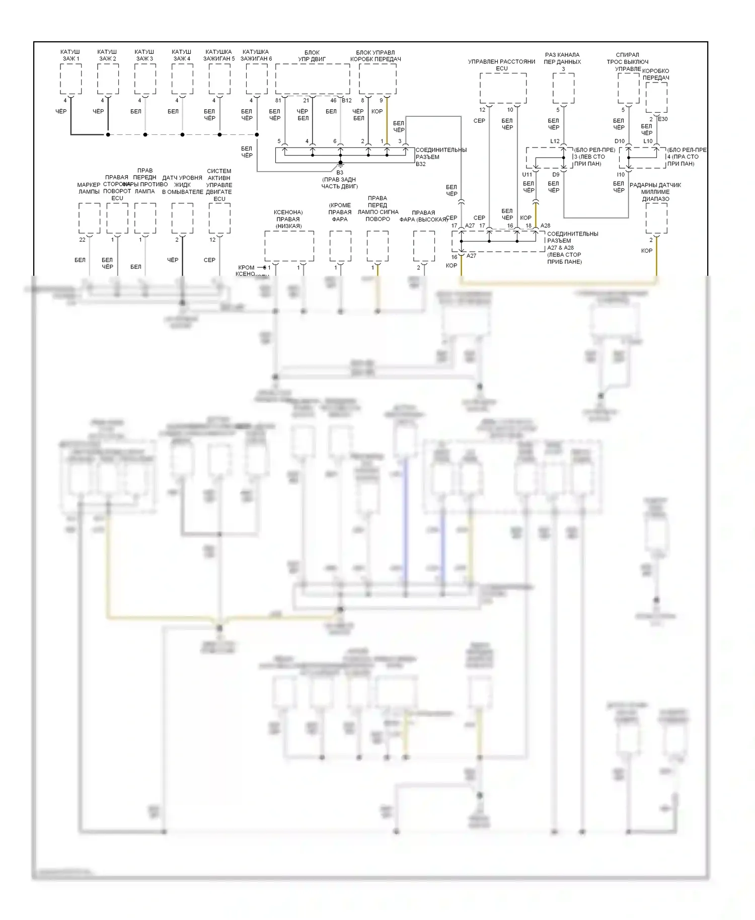 ES Lexus XV40 рестайлинг (2009-2012): Электросхема точек подключения масс (1 из 3) 