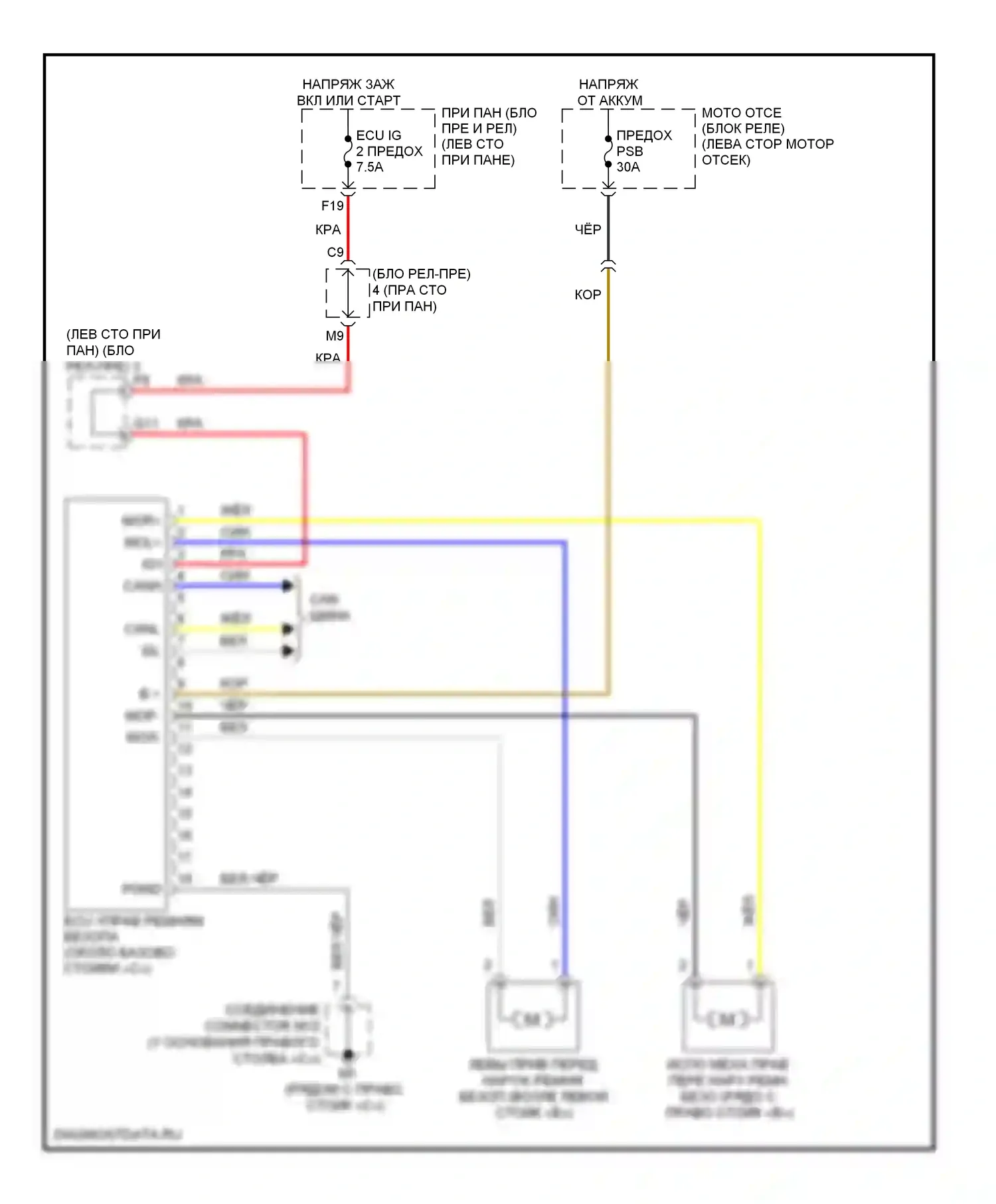 ES Lexus XV40 (2006-2009): Электросхема до экстренного торможения 