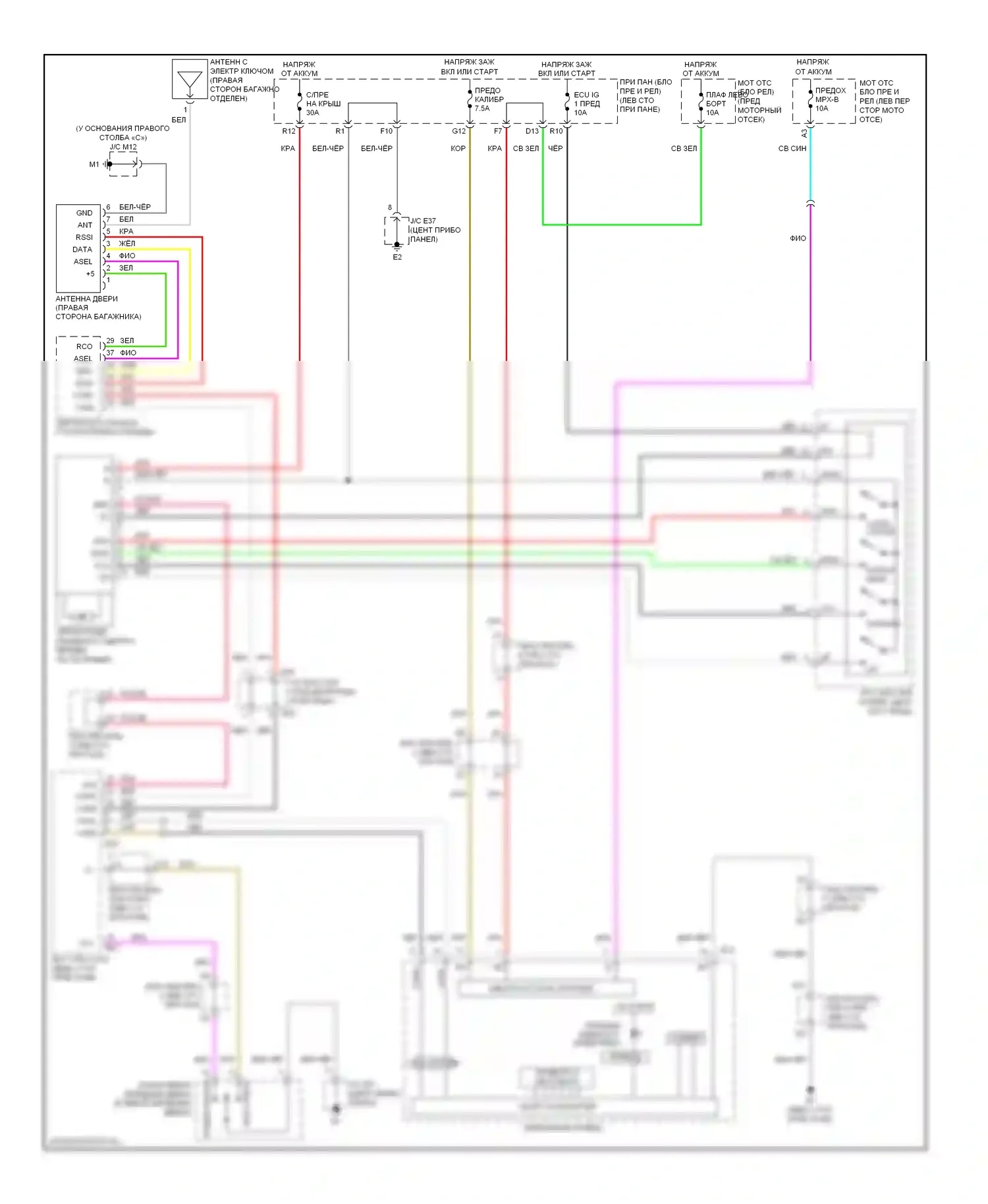 ES Lexus XV40 (2006-2009): Электросхема складной крыши/люка 