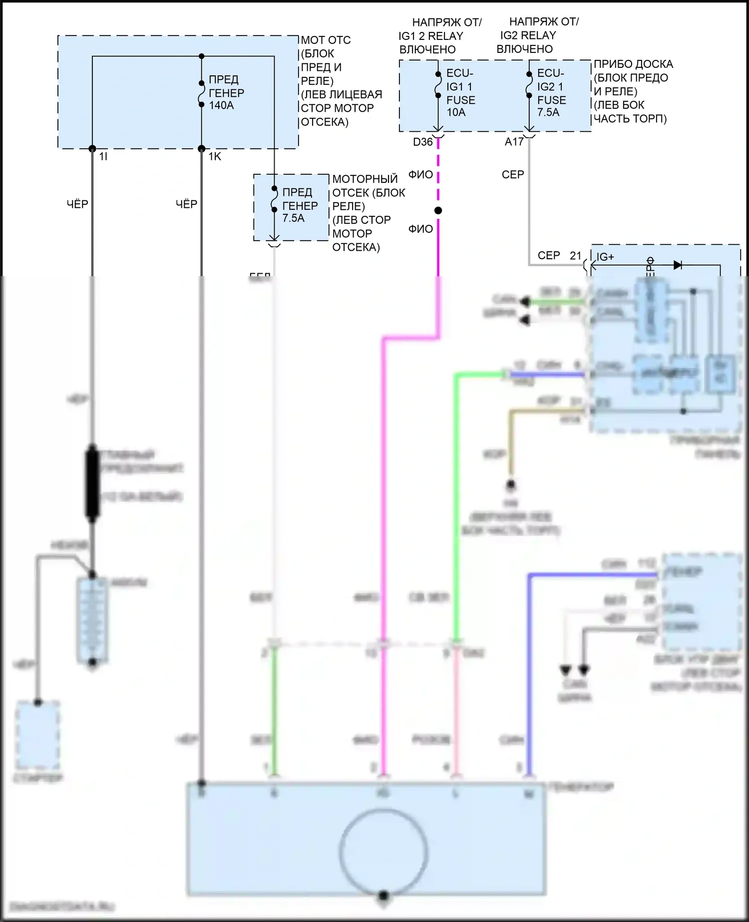 ES Lexus XV60 рестайлинг (2015-2018): Электросхема генератора 