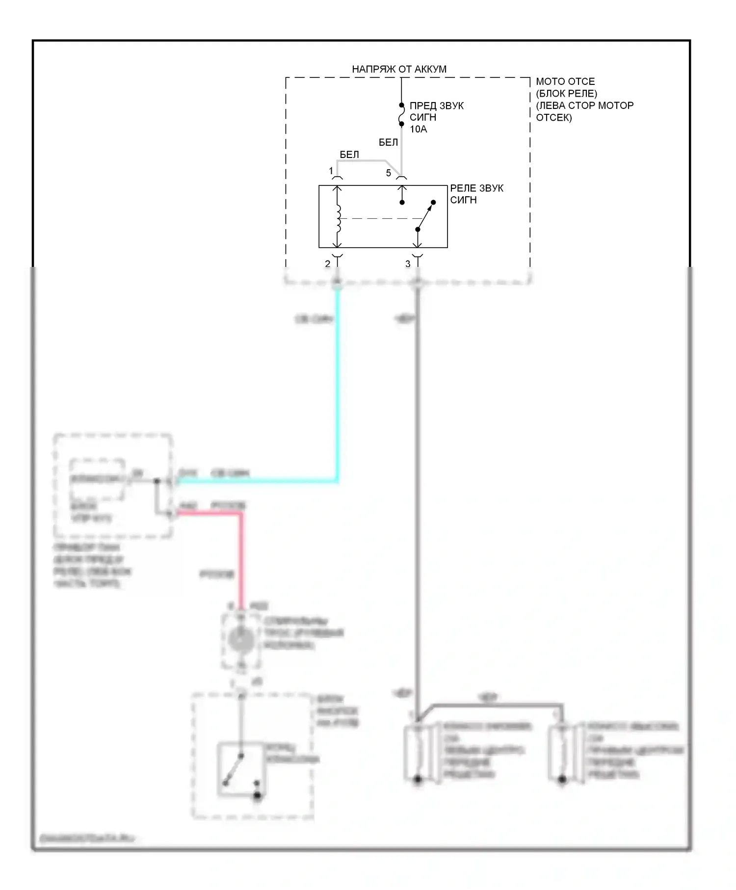 ES Lexus XV60 (2012-2015): Электросхема клаксона 