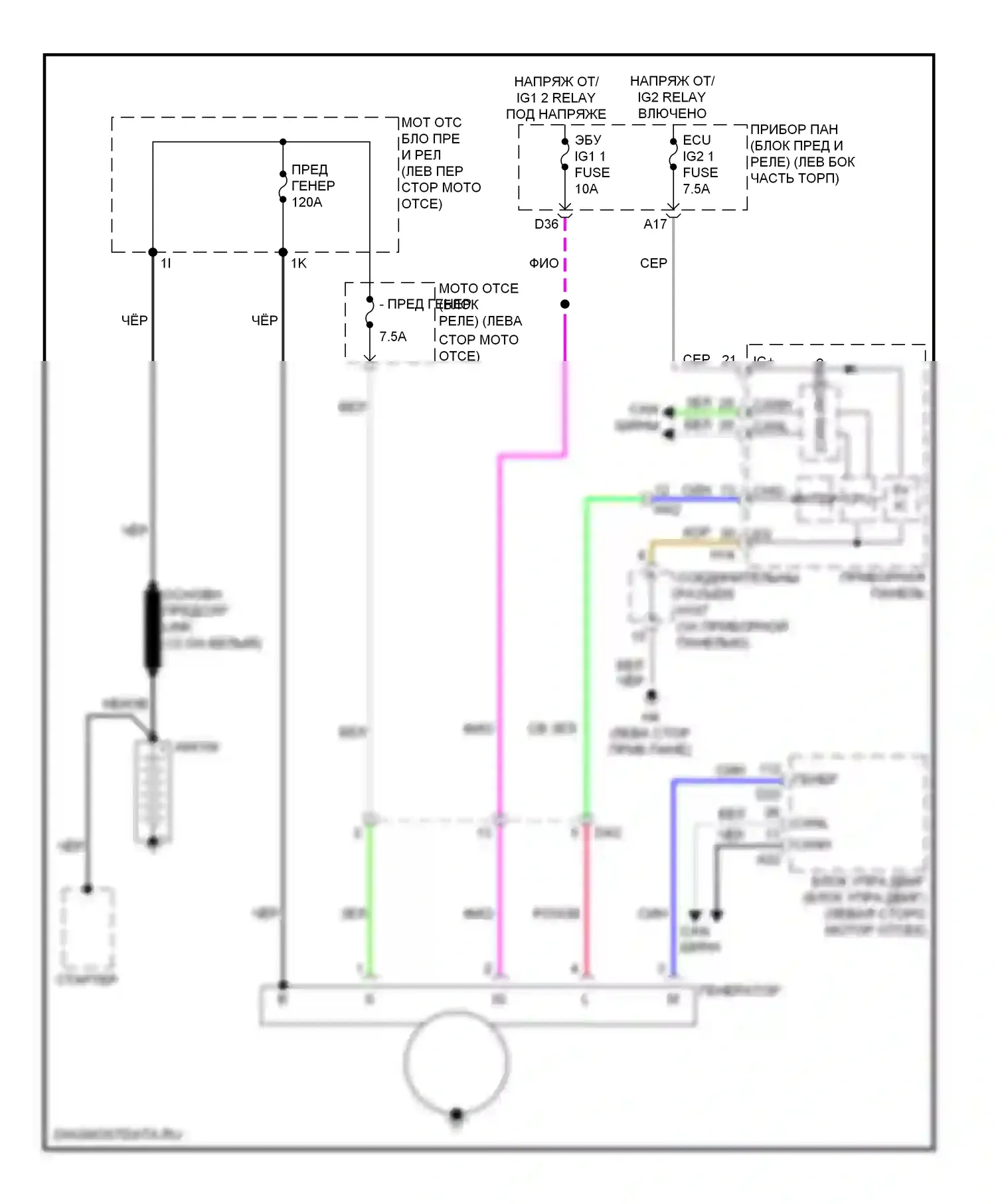 ES Lexus XV60 (2012-2015): Электросхема генератора 