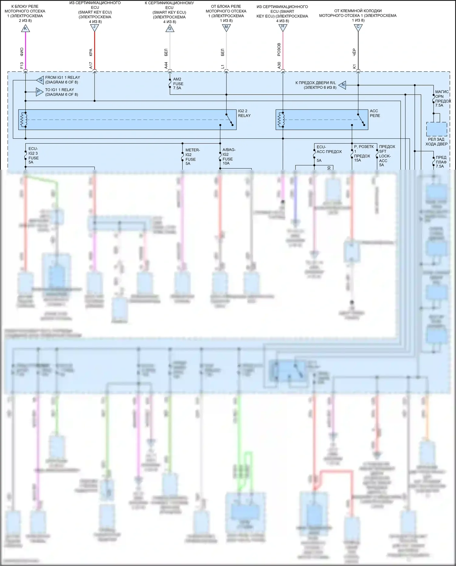 ES Lexus XV70 рестайлинг (2021-2024): Электросхема блока предохранителей реле (5 из 8) 