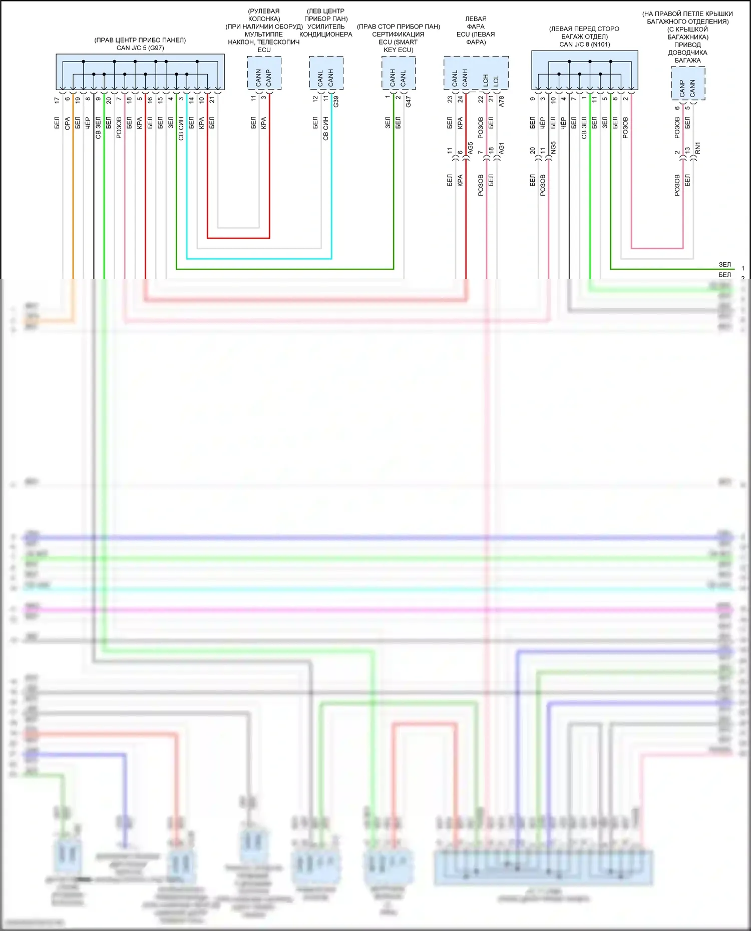 ES Lexus XV70 рестайлинг (2021-2024): Can шина электросхема (2 из 5) 