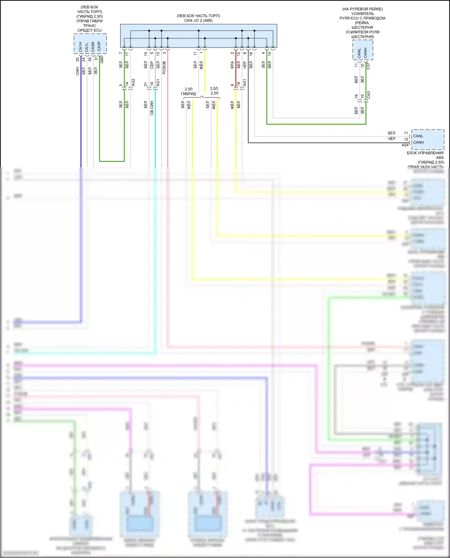 ES Lexus XV70 рестайлинг (2021-2024): Can шина электросхема (5 из 5) 