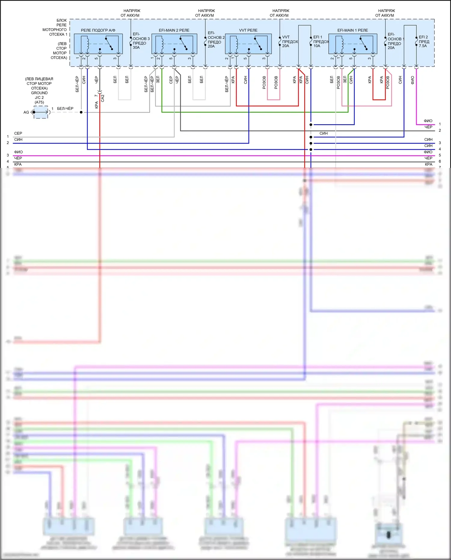 ES Lexus XV70 рестайлинг (2021-2024): Электросхема двигателя 2.5l (4 из 10) 