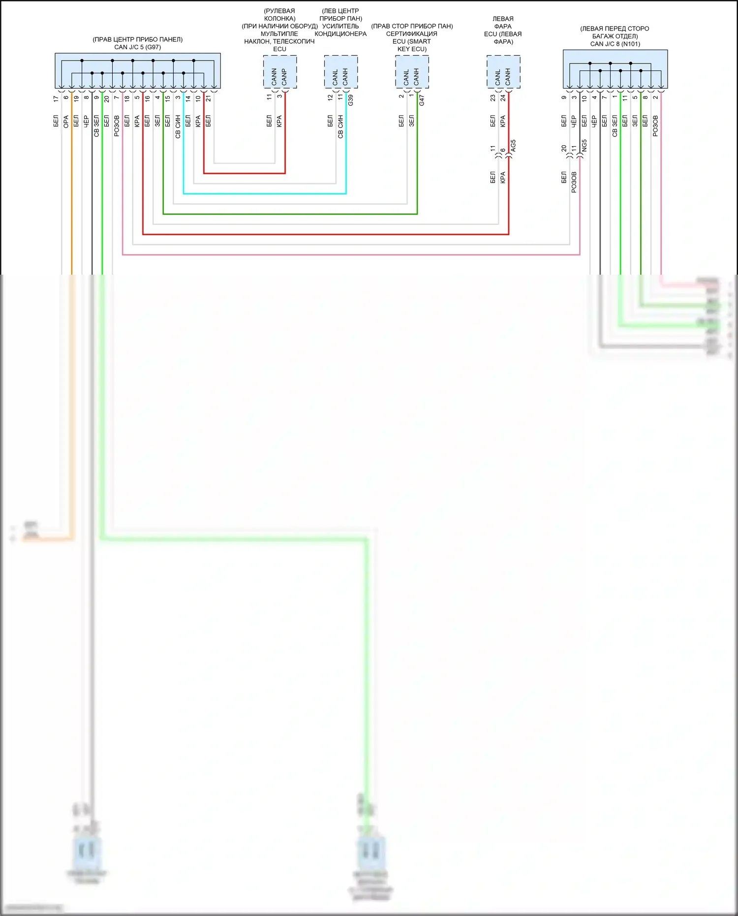 ES Lexus XV70 (2018-2021): Электросхема блоков управления кузовом (2 из 3) 
