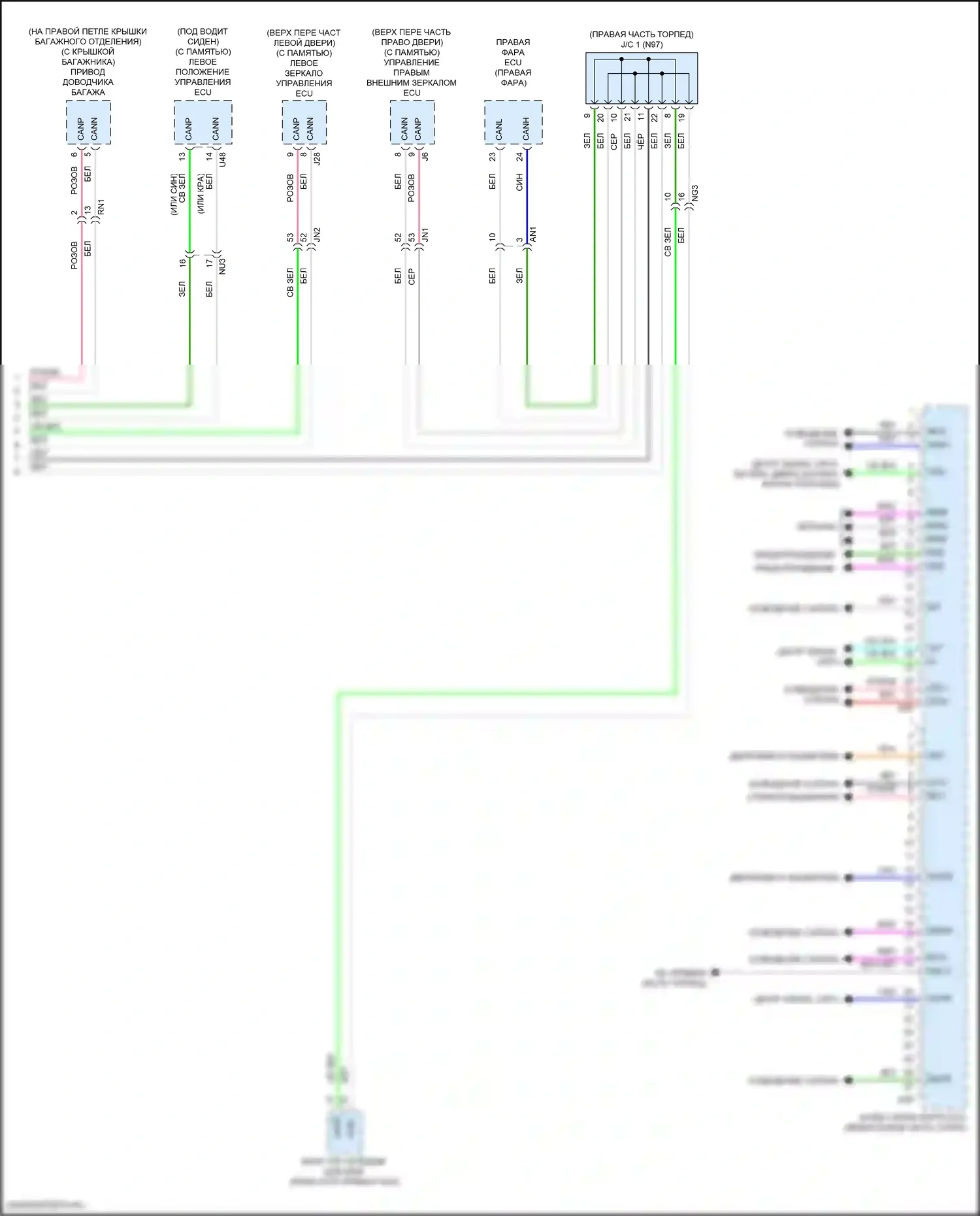 ES Lexus XV70 (2018-2021): Электросхема блоков управления кузовом (3 из 3) 
