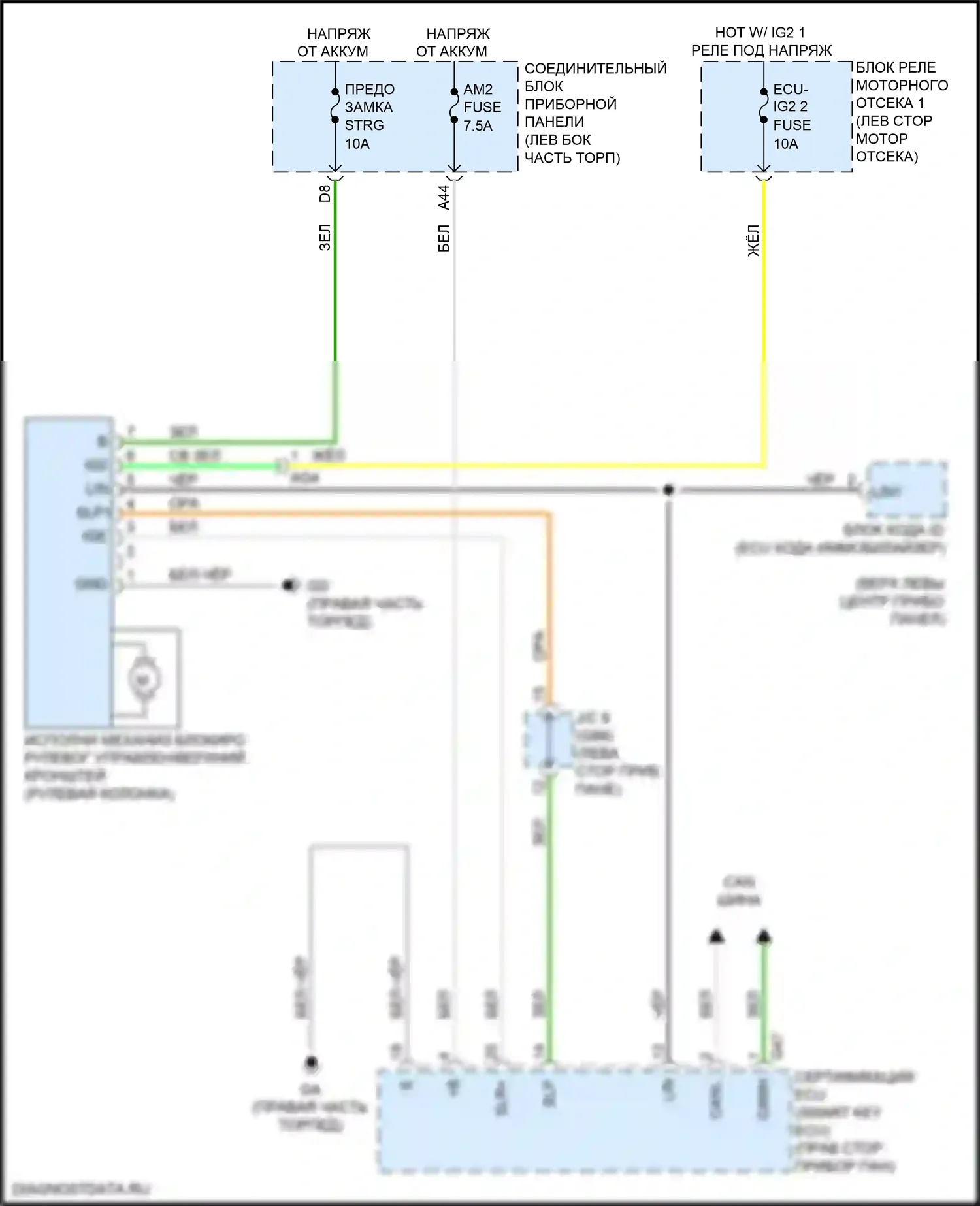 ES Lexus XV70 (2018-2021): Электросхема рулевой колонки 
