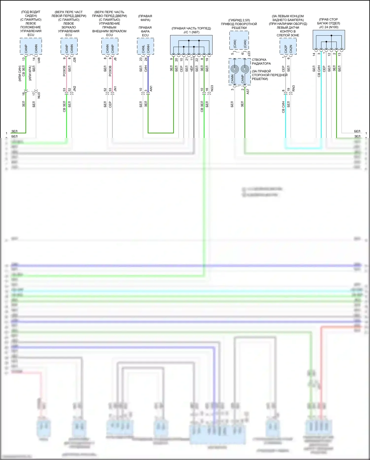ES Lexus XV70 (2018-2021): Can шина электросхема (3 из 4) 