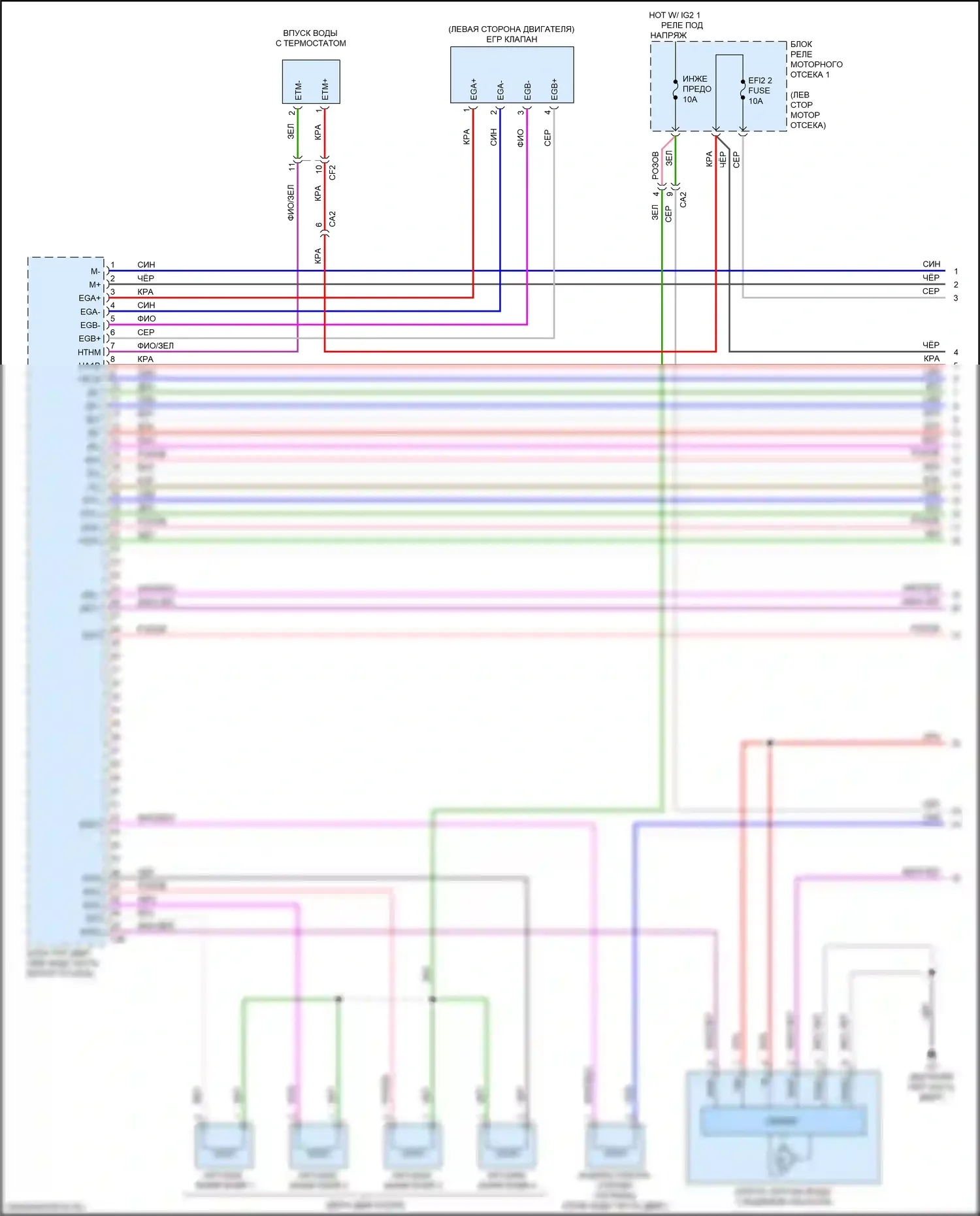 ES Lexus XV70 (2018-2021): Электросхема двигатель 2.5л гибрид, электросхема органов управления двигателем (1 из 7) 