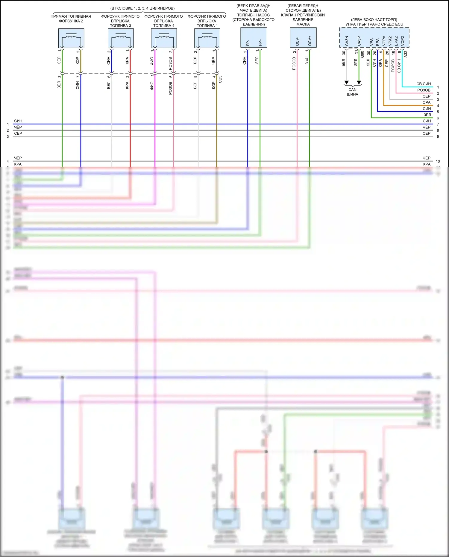 ES Lexus XV70 (2018-2021): Электросхема двигатель 2.5л гибрид, управление двигателем электросхема (2 из 7) 