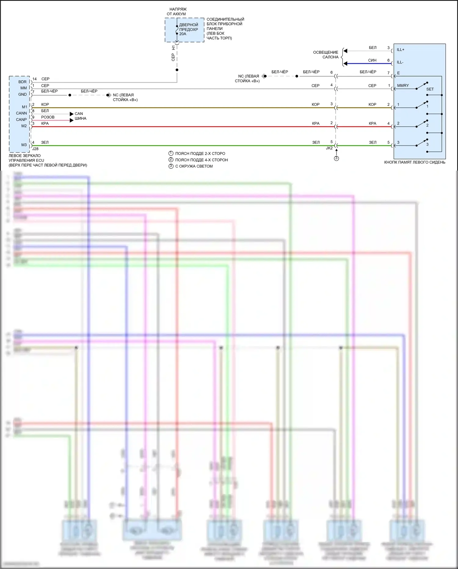 ES Lexus XV70 (2018-2021): Электросхема сиденья памяти водителя, tmc made (2 из 2) 