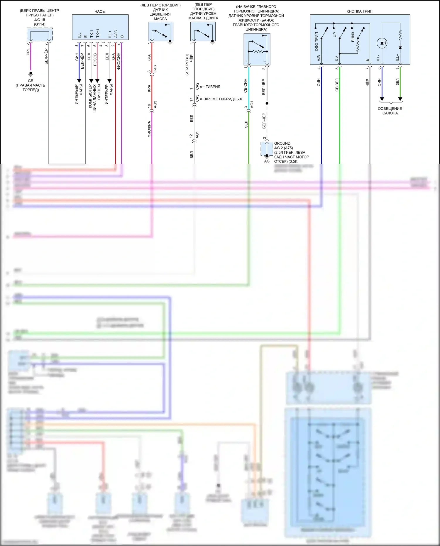 ES Lexus XV70 (2018-2021): Электросхема приборной панели (2 из 3) 
