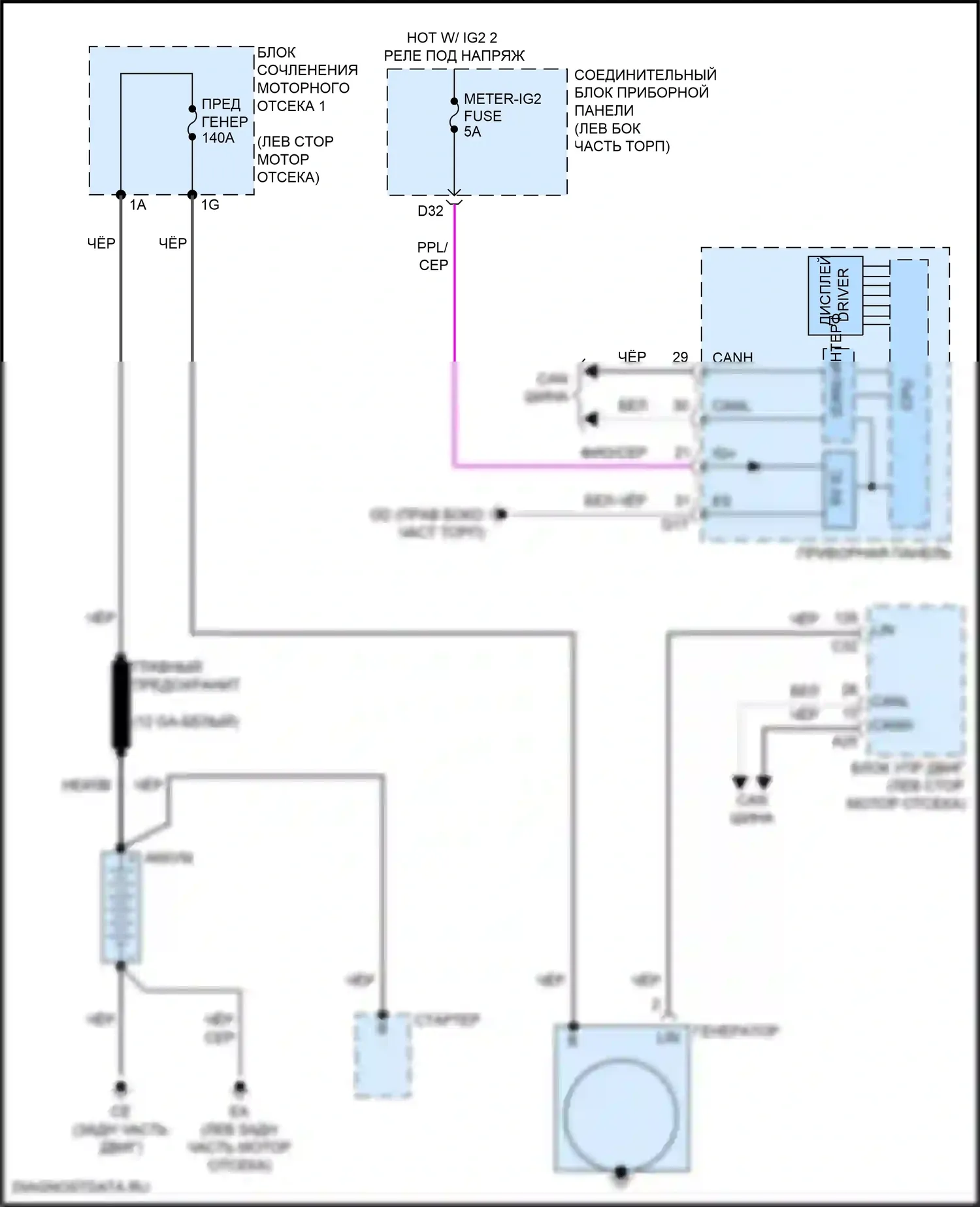ES Lexus XV70 (2018-2021): Электросхема генератора 