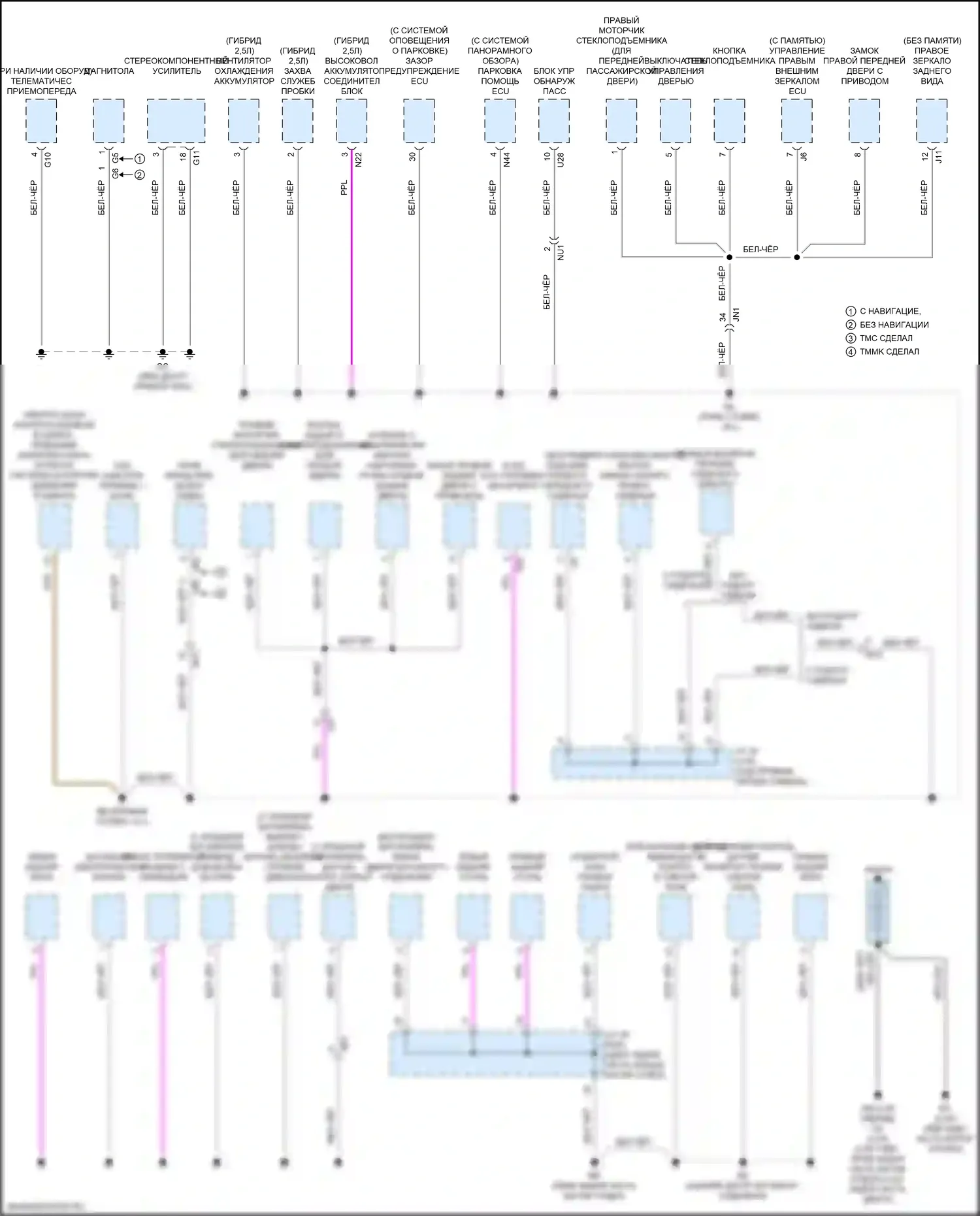 ES Lexus XV70 (2018-2021): Электросхема точек подключения масс (4 из 5) 
