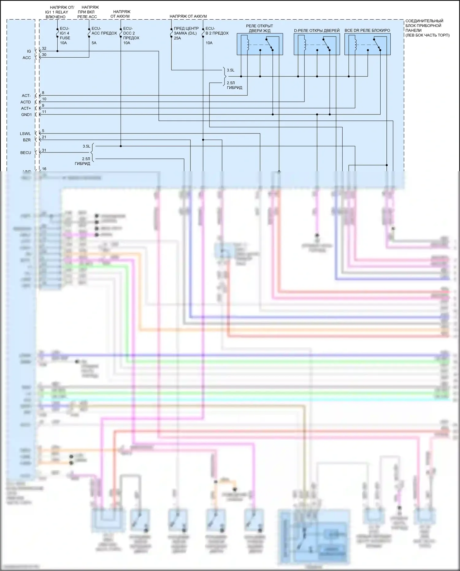 ES Lexus XV70 (2018-2021): Электросхема центрального замка (1 из 6) 