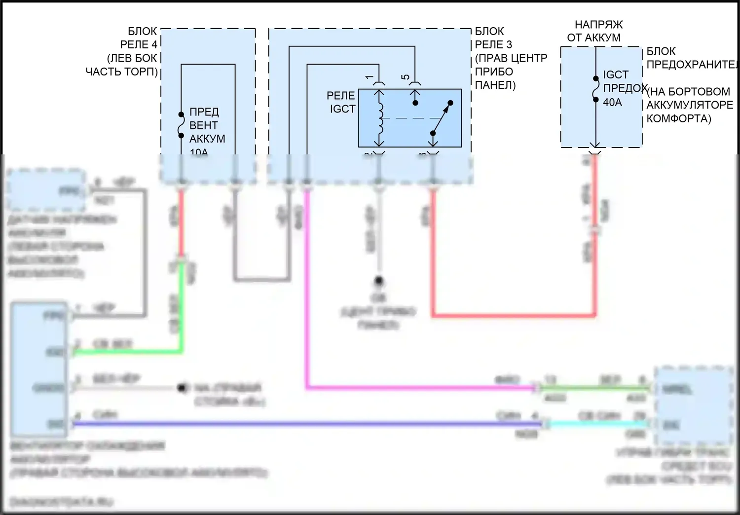 ES Lexus XV70 (2018-2021): Электросхема вентилятора охлаждения аккумулятора 