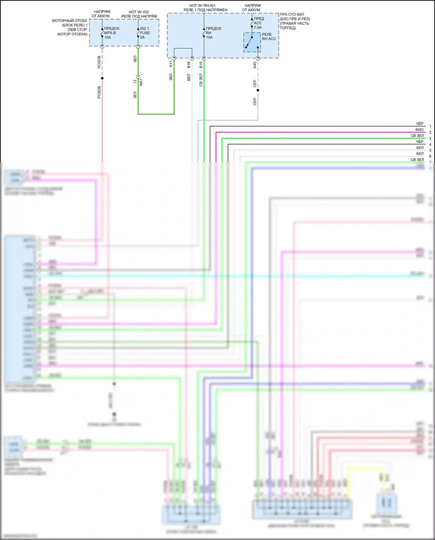 GS F Lexus I (2015-2020): Электросхема шины высокого/низкого уровня (1 из 6) 
