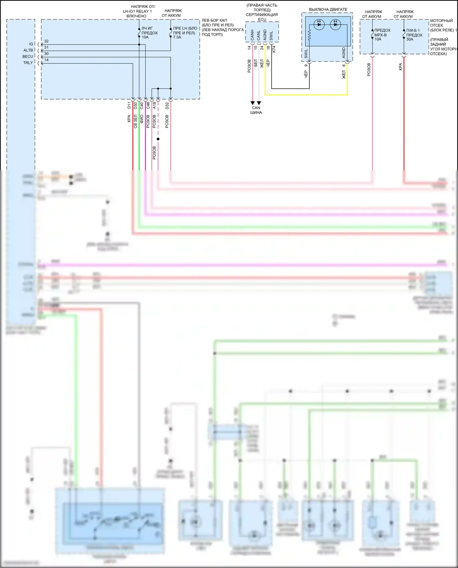 GS F Lexus I (2015-2020): Электросхема подсветки приборной панели (1 из 4) 