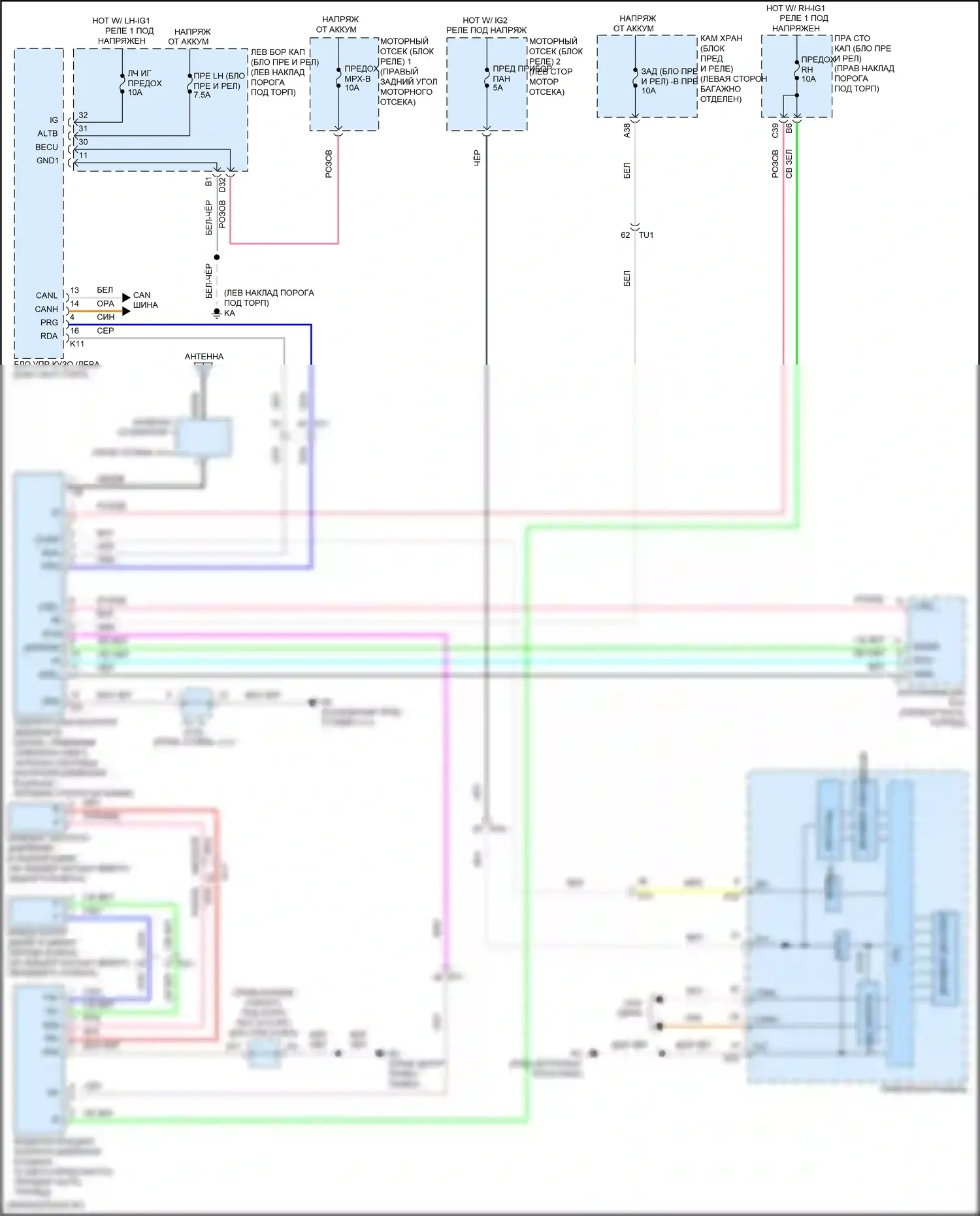 GS F Lexus I (2015-2020): Электросхема контроля давления в шинах 