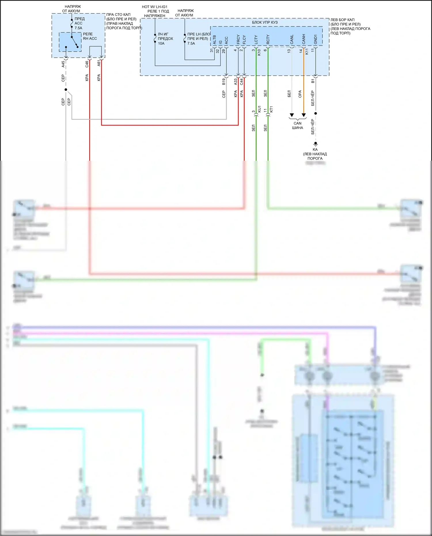 GS F Lexus I (2015-2020): Электросхема приборной панели (3 из 3) 