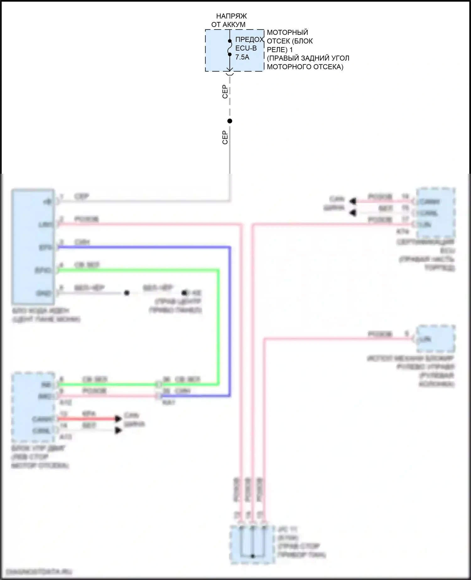 GS F Lexus I (2015-2020): Электросхема иммобилайзера 