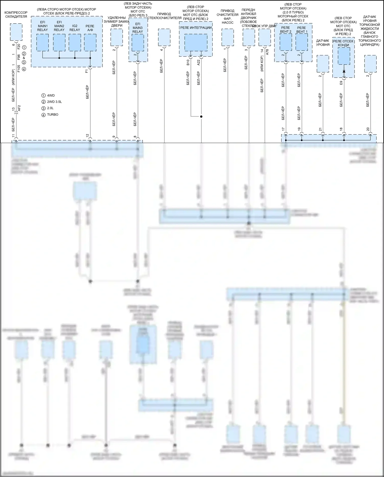GS F Lexus I (2015-2020): Электросхема разводки массы (1 из 6) 