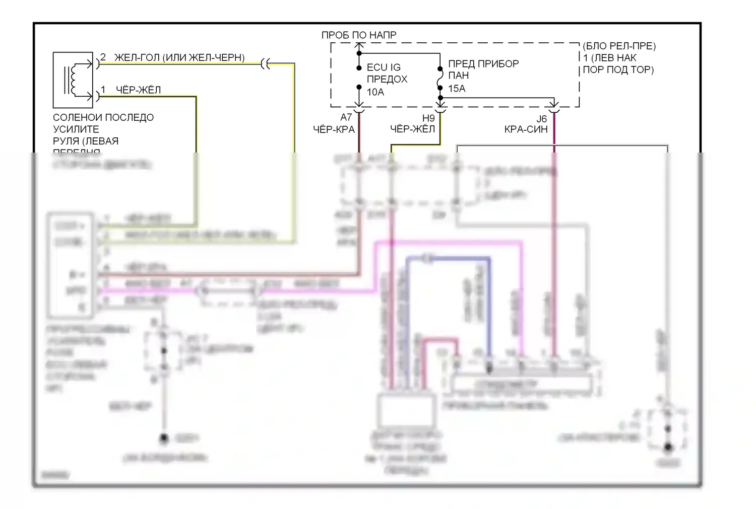 GS Lexus I (1993-1997): Последовательная электросхема усилителя руля 