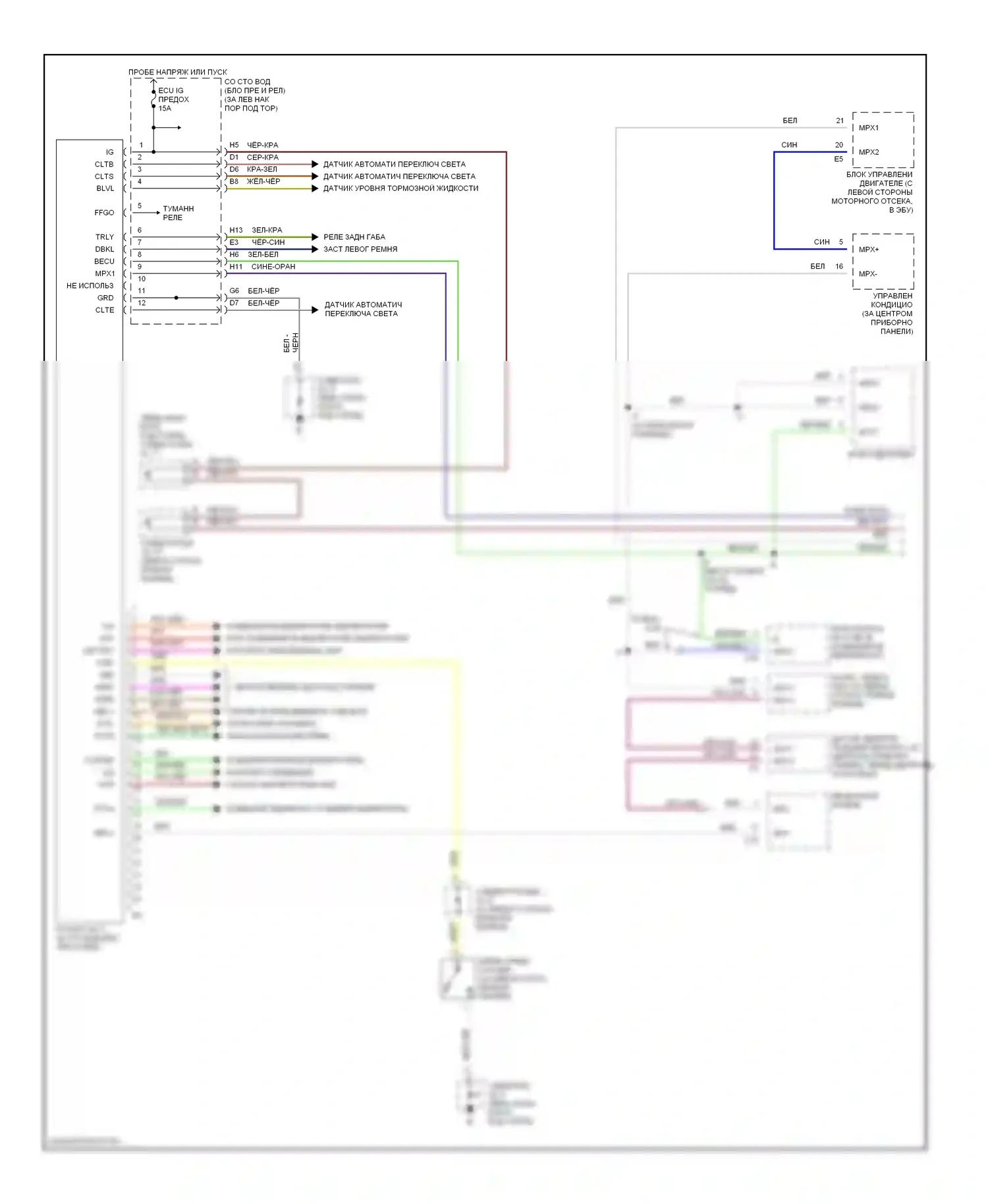 GS Lexus II рестайлинг (2000-2004): Электросхемы компьютера тела (1 из 2) 