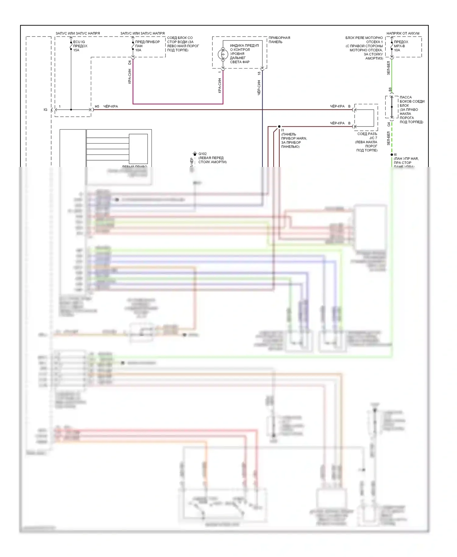 GS Lexus II (1997-2000): Электросхема корректора фар 