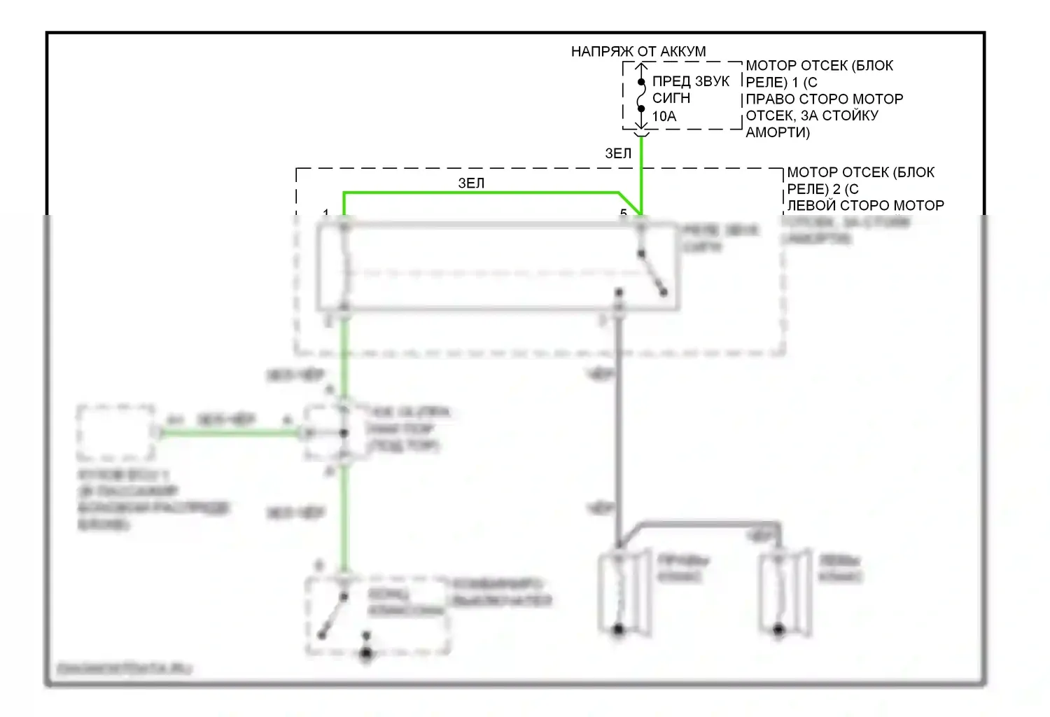 GS Lexus II (1997-2000): Электросхема клаксона 