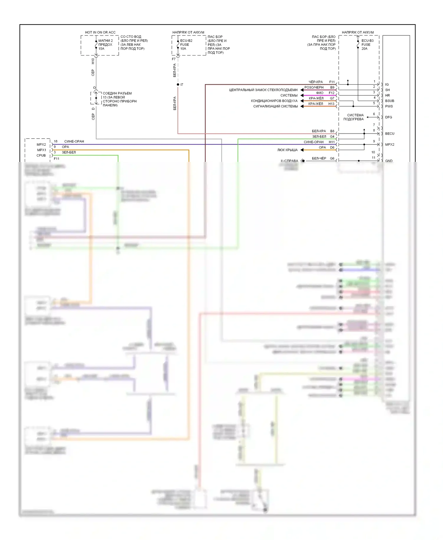 GS Lexus III (2004-2007): Электросхема блоков управления кузовом (2 из 2) 