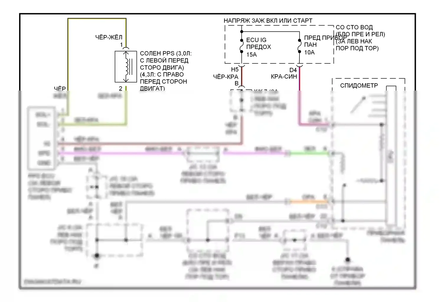 GS Lexus III (2004-2007): Электросхема электроусилителя руля 