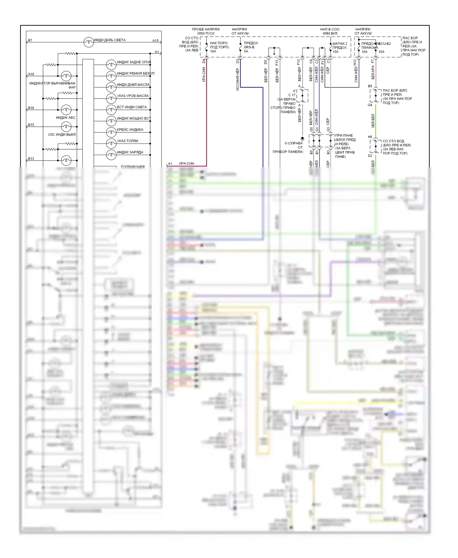 GS Lexus III (2004-2007): Электросхема приборной панели 