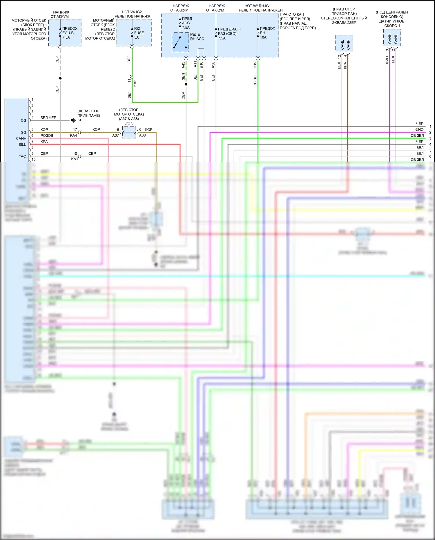 GS Lexus IV рестайлинг (2015-2020): Can шина электросхема (1 из 6) 