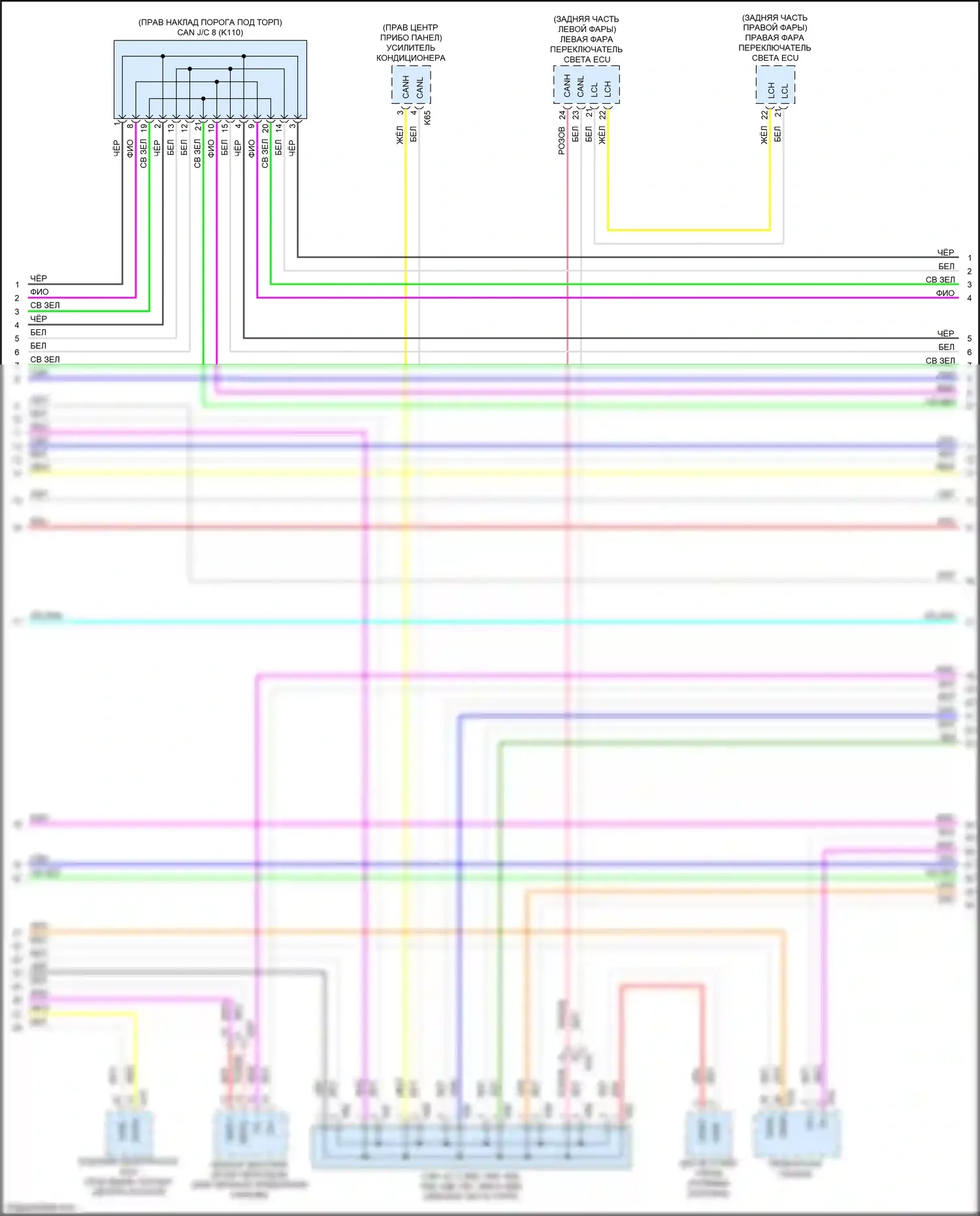 GS Lexus IV рестайлинг (2015-2020): Can шина электросхема (2 из 6) 