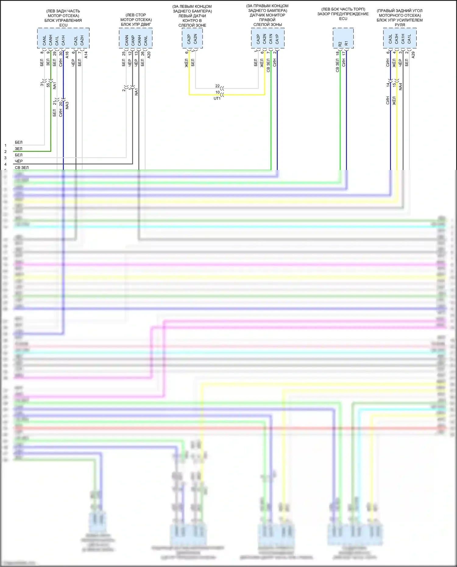 GS Lexus IV рестайлинг (2015-2020): Электросхема шины высокого/низкого уровня (4 из 6) 