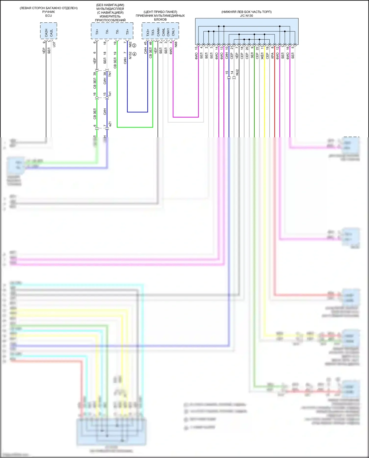GS Lexus IV рестайлинг (2015-2020): Электросхема шины высокого/низкого уровня (6 из 6) 