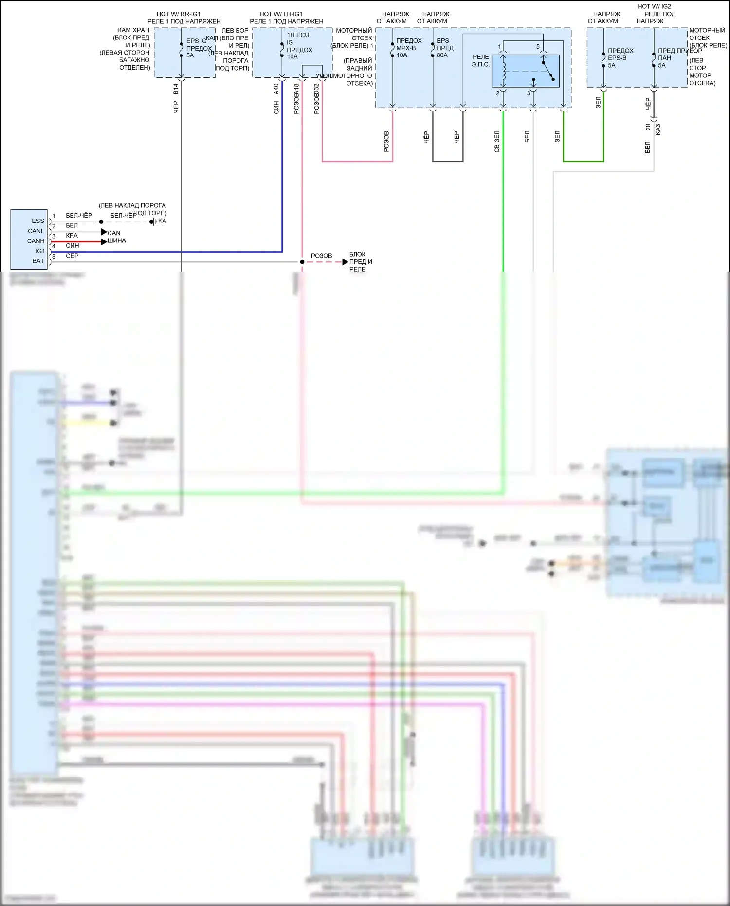 GS Lexus IV рестайлинг (2015-2020): Электросхема электроусилителя руля 