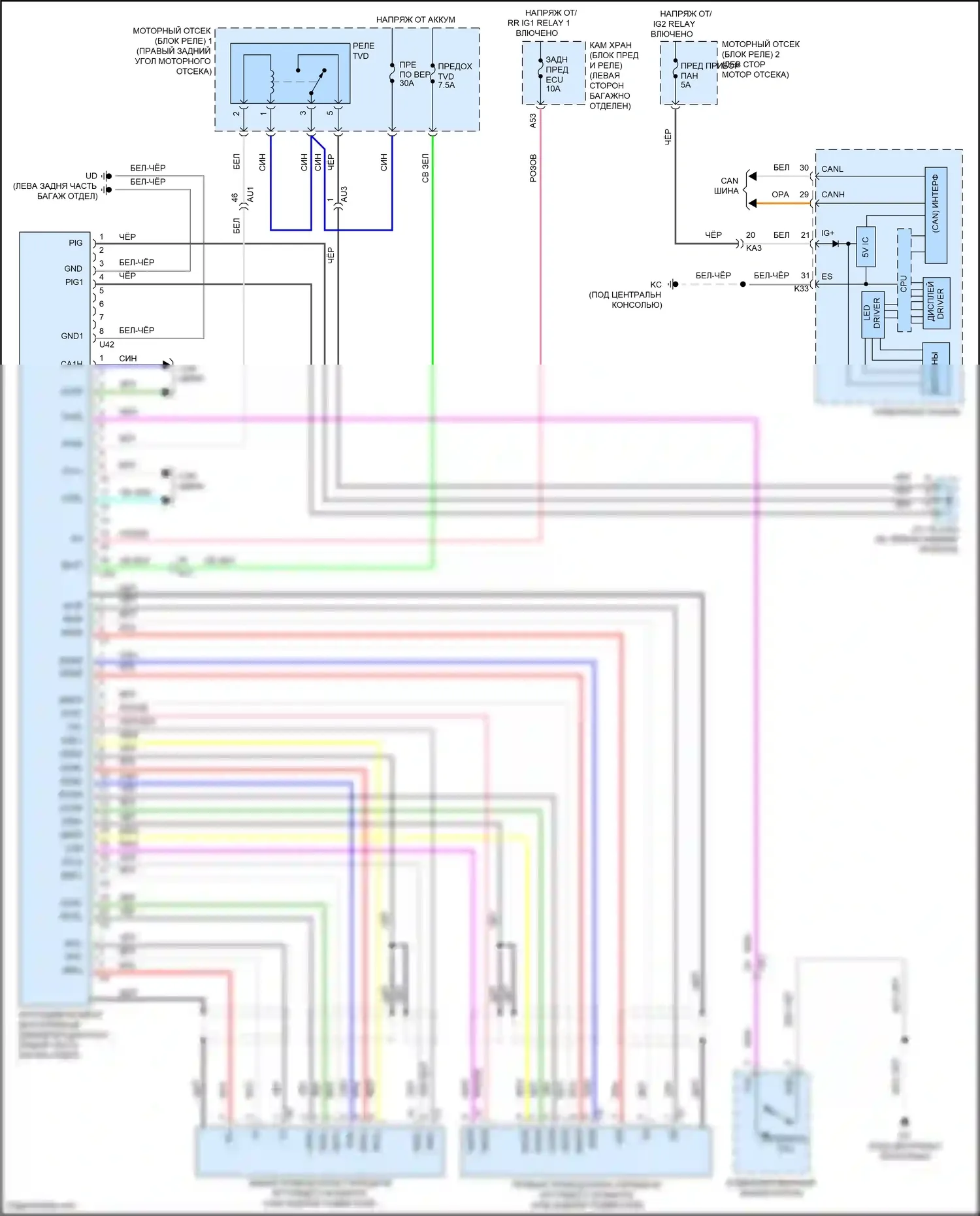 GS Lexus IV рестайлинг (2015-2020): Электросхема дифференциала с векторизацией крутящего момента 