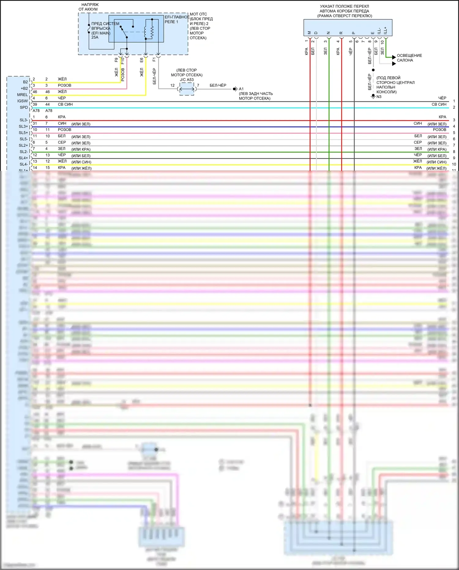 GS Lexus IV рестайлинг (2015-2020): Электросхема коробки передач (1 из 6) 