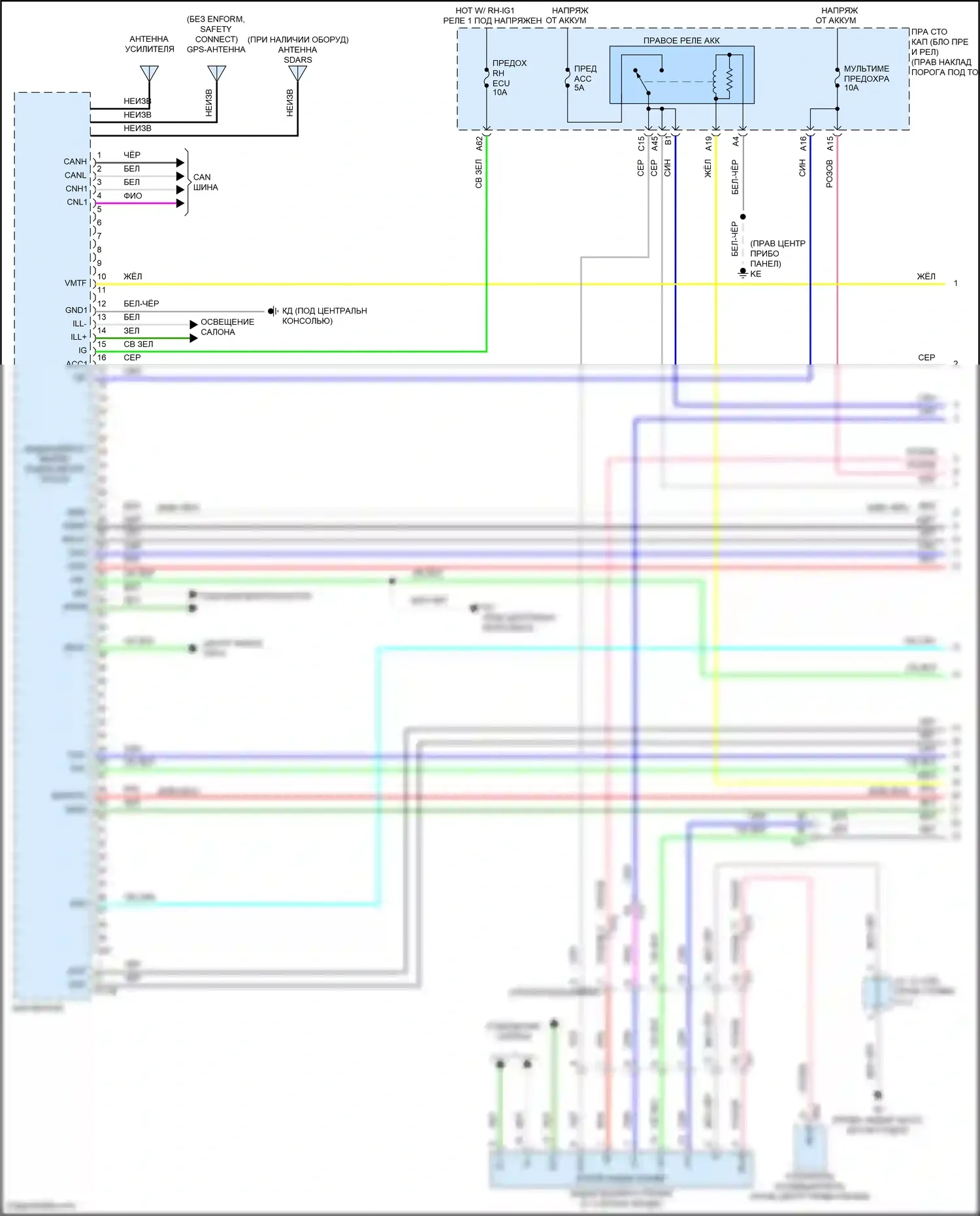 GS Lexus IV рестайлинг (2015-2020): Электросхема магнитолы (1 из 6) 
