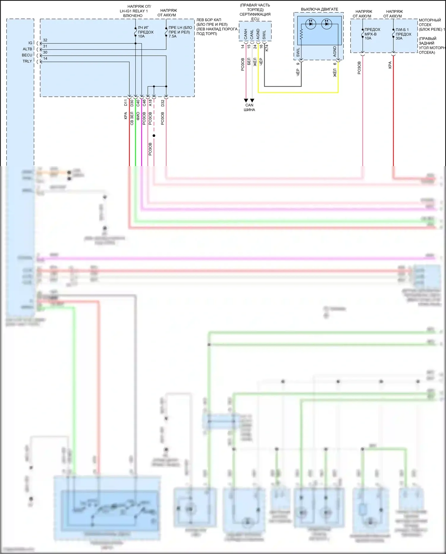 GS Lexus IV рестайлинг (2015-2020): Электросхема подсветки приборной панели (1 из 4) 