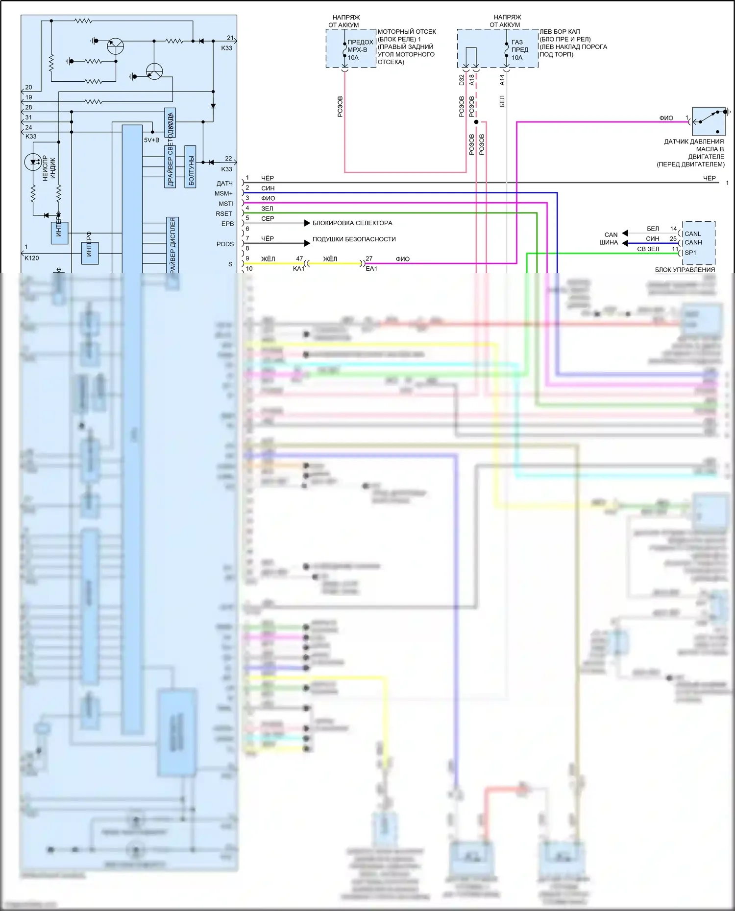GS Lexus IV рестайлинг (2015-2020): Электросхема приборной панели (1 из 3) 