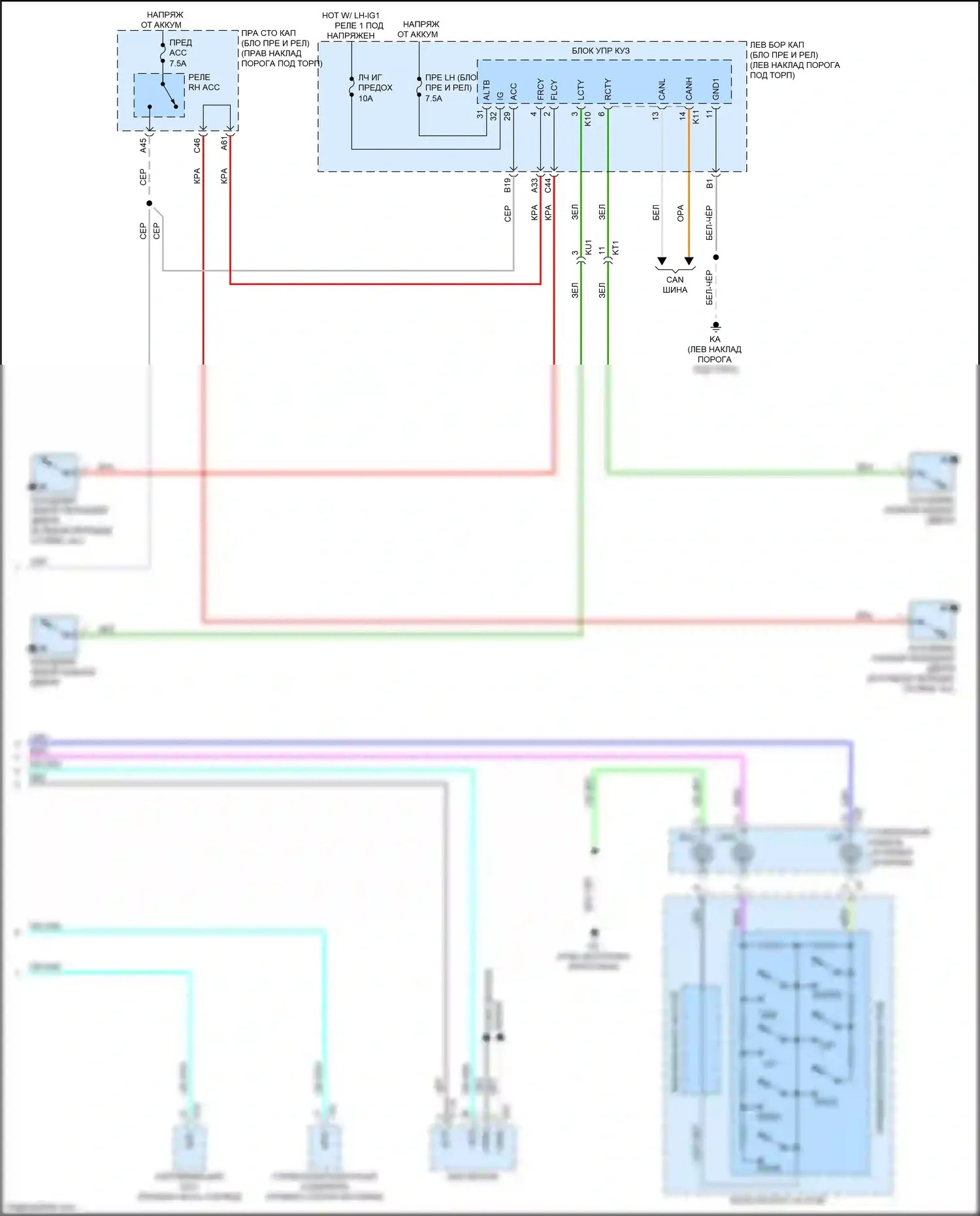 GS Lexus IV рестайлинг (2015-2020): Электросхема приборной панели (3 из 3) 
