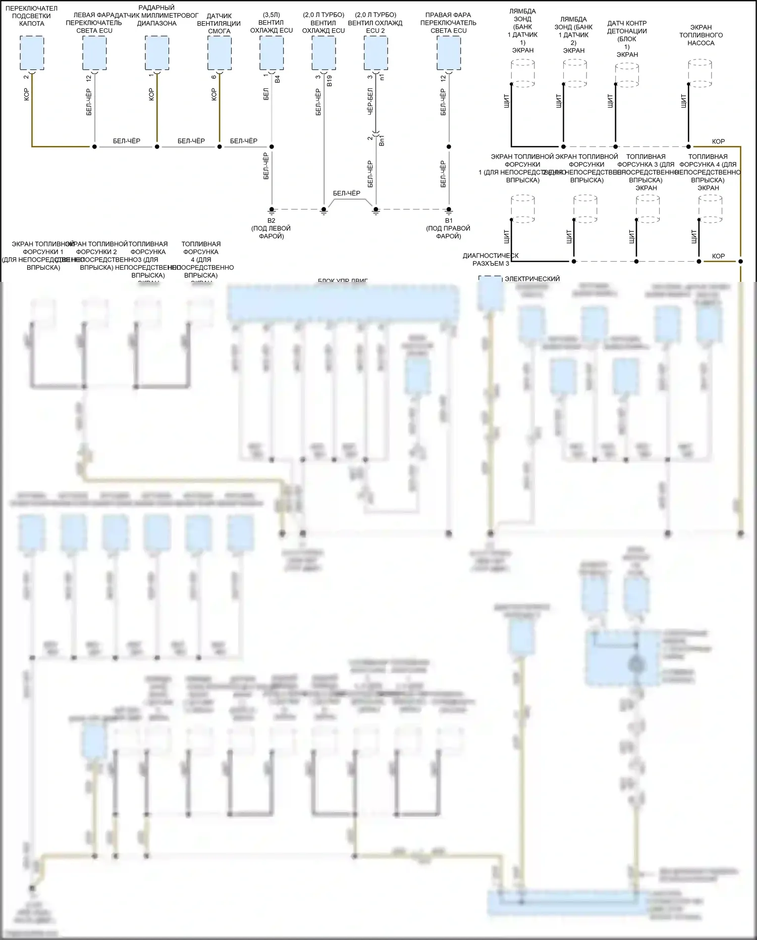 GS Lexus IV рестайлинг (2015-2020): Электросхема разводки массы (2 из 6) 