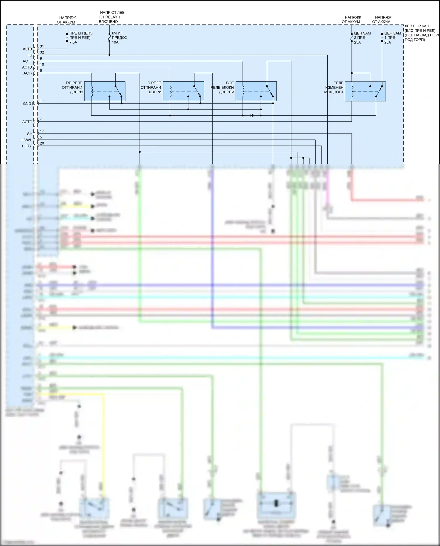 GS Lexus IV рестайлинг (2015-2020): Электросхема центрального замка (1 из 8) 