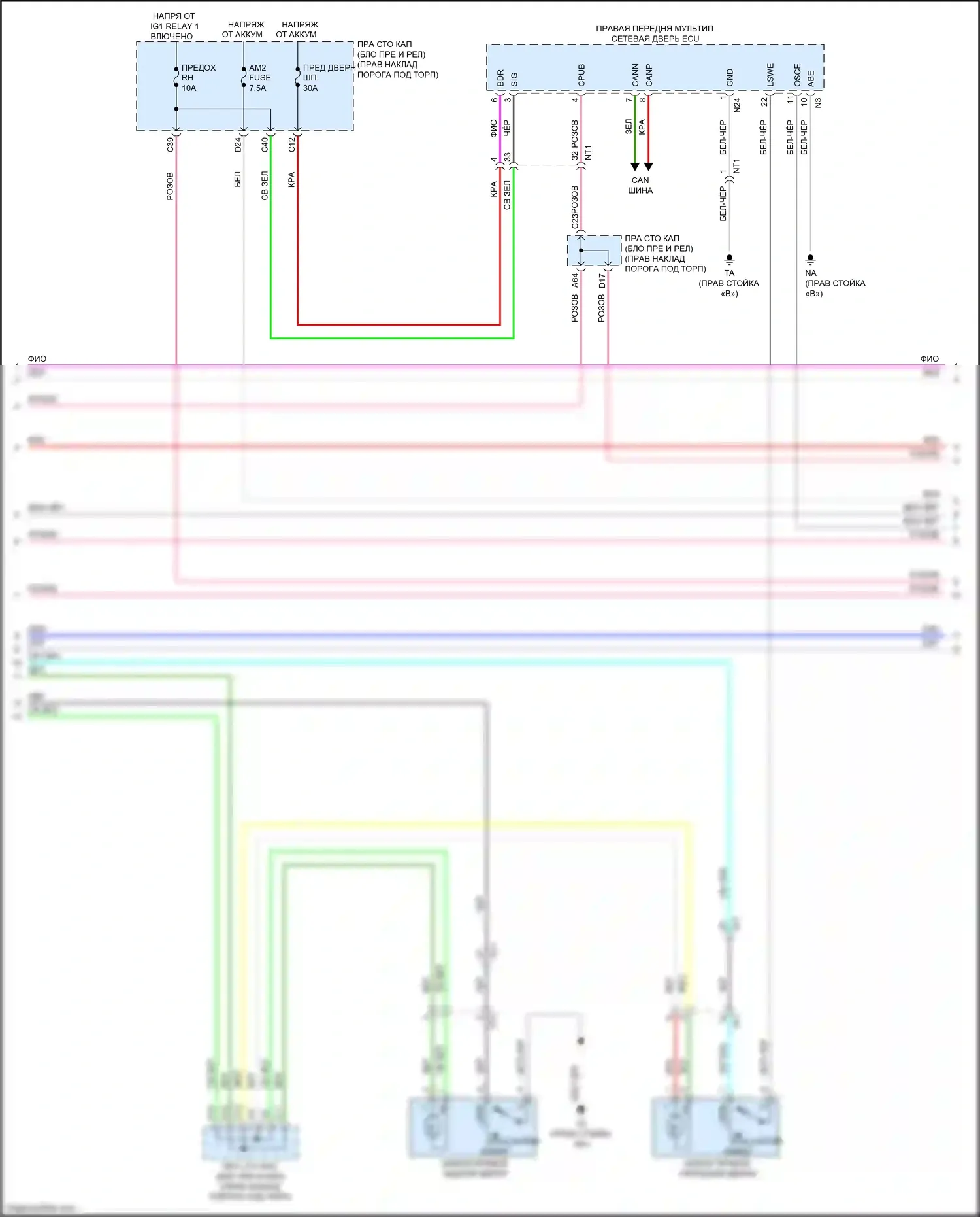 GS Lexus IV рестайлинг (2015-2020): Электросхема центрального замка (4 из 8) 